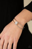 GLOW No Mercy - White Bracelet - Paparazzi Accessories Bracelet Bedazzle Me Pretty Mobile Fashion Boutique
