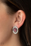 GLOW of Force - Purple Clip-On Earrings - Paparazzi Accessories Clip-On Earrings Bedazzle Me Pretty Mobile Fashion Boutique
