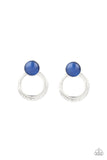 Glow Roll - Blue Post Earrings - Paparazzi Accessories Post Earrings Bedazzle Me Pretty Mobile Fashion Boutique
