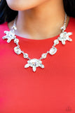 GLOW-trotting Twinkle - White Necklace - Paparazzi Accessories Necklace Bedazzle Me Pretty Mobile Fashion Boutique