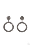 GLOW You Away - Black Post Earrings - Paparazzi Accessories Post Earrings Bedazzle Me Pretty Mobile Fashion Boutique