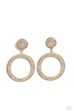 GLOW You Away - Gold Post Earrings - Paparazzi Accessories Post Earrings Bedazzle Me Pretty Mobile Fashion Boutique