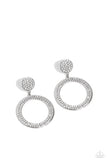 GLOW You Away - White Post Earrings - Paparazzi Accessories Post Earrings Bedazzle Me Pretty Mobile Fashion Boutique