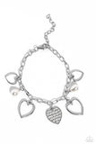 GLOW Your Heart - White Bracelet - Paparazzi Accessories Bracelet Bedazzle Me Pretty Mobile Fashion Boutique