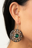 GLOW Your True Colors - Green Earrings - Paparazzi Accessories Earrings Bedazzle Me Pretty Mobile Fashion Boutique