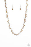 GLOWING Admiration - Brown Necklace - Paparazzi Accessories Necklace Bedazzle Me Pretty Mobile Fashion Boutique