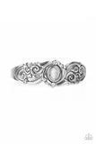 Glowing Enchantment - White Bracelet - Paparazzi Accessories Bracelet Bedazzle Me Pretty Mobile Fashion Boutique