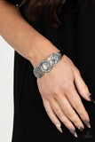 Glowing Enchantment - White Bracelet - Paparazzi Accessories Bracelet Bedazzle Me Pretty Mobile Fashion Boutique