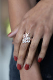 Glowing Gardenista - Rose Gold Ring - Paparazzi Accessories Ring Bedazzle Me Pretty Mobile Fashion Boutique