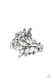 Glowing Gardenista - White Ring - Paparazzi Accessories Ring Bedazzle Me Pretty Mobile Fashion Boutique