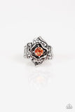 Glowing Gardens - Orange Ring - Paparazzi Accessories Ring Bedazzle Me Pretty Mobile Fashion Boutique