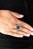 Glowing Gardens - Red Ring - Paparazzi Accessories Ring Bedazzle Me Pretty Mobile Fashion Boutique