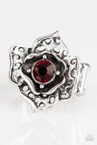 Glowing Gardens - Red Ring - Paparazzi Accessories Ring Bedazzle Me Pretty Mobile Fashion Boutique