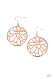 Glowing Glades - Rose Gold Earrings - Paparazzi Accessories Earrings Bedazzle Me Pretty Mobile Fashion Boutique