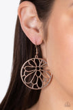 Glowing Glades - Rose Gold Earrings - Paparazzi Accessories Earrings Bedazzle Me Pretty Mobile Fashion Boutique