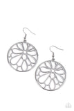 Glowing Glades - Silver Earrings - Paparazzi Accessories Earrings FS-Bedazzle Me Pretty Mobile Fashion Boutique