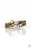 GLOWING Great Places - Brass Ring - Paparazzi Accessories Ring Bedazzle Me Pretty Mobile Fashion Boutique