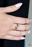 GLOWING Great Places - Brass Ring - Paparazzi Accessories Ring Bedazzle Me Pretty Mobile Fashion Boutique