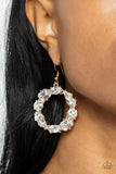 GLOWING in Circles - Gold Earrings - Paparazzi Accessories Earrings Bedazzle Me Pretty Mobile Fashion Boutique