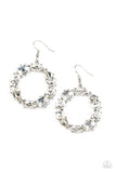 GLOWING in Circles - White Earring Earrings - Paparazzi Accessories Earrings Bedazzle Me Pretty Mobile Fashion Boutique