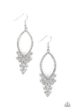 GLOWING off the Deep End - White Earrings - Paparazzi Accessories Earrings Bedazzle Me Pretty Mobile Fashion Boutique