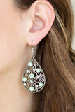 Glowing Vineyards - Green Earrings - Paparazzi Accessories Earrings Bedazzle Me Pretty Mobile Fashion Boutique
