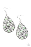 Glowing Vineyards - Green Earrings - Paparazzi Accessories Earrings Bedazzle Me Pretty Mobile Fashion Boutique