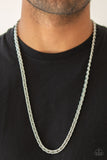 Go Down Fighting - Silver Mens Necklace - Paparazzi Accessories Mens Necklace Bedazzle Me Pretty Mobile Fashion Boutique