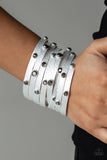 Go-Getter Glamorous - Silver Bracelet - Paparazzi Accessories Bracelet Bedazzle Me Pretty Mobile Fashion Boutique
