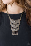 Go STEER-Crazy - Brass Necklace - Paparazzi Accessories Necklace Bedazzle Me Pretty Mobile Fashion Boutique