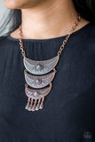 Go STEER-Crazy - Copper Necklace - Paparazzi Accessories Necklace Bedazzle Me Pretty Mobile Fashion Boutique
