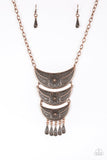 Go STEER-Crazy - Copper Necklace - Paparazzi Accessories Necklace Bedazzle Me Pretty Mobile Fashion Boutique
