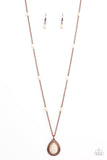Go Tell It On The MESA - Copper Necklace - Paparazzi Accessories Necklace Bedazzle Me Pretty Mobile Fashion Boutique