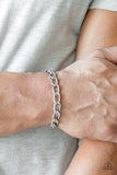 Goalpost - Silver Bracelet - Paparazzi Accessories Bracelet Bedazzle Me Pretty Mobile Fashion Boutique