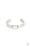 Gobi Glyphs - White Bracelet - Paparazzi Accessories Bracelet Bedazzle Me Pretty Mobile Fashion Boutique