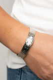 Gobi Glyphs - White Bracelet - Paparazzi Accessories Bracelet Bedazzle Me Pretty Mobile Fashion Boutique