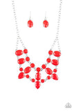 Goddess Glow - Red Necklace - Paparazzi Accessories Necklace Bedazzle Me Pretty Mobile Fashion Boutique
