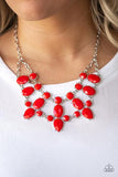 Goddess Glow - Red Necklace - Paparazzi Accessories Necklace Bedazzle Me Pretty Mobile Fashion Boutique