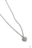 Goin Courtin - White Necklace - Paparazzi Accessories Necklace Bedazzle Me Pretty Mobile Fashion Boutique