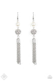 Going DIOR to DIOR - White Earrings - Paparazzi Accessories Earrings Bedazzle Me Pretty Mobile Fashion Boutique