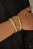 Going For Glam - Brass Bracelet - Paparazzi Accessories Bracelet Bedazzle Me Pretty Mobile Fashion Boutique