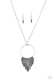 Going Gladiator - Silver Necklace - Paparazzi Accessories Necklace Bedazzle Me Pretty Mobile Fashion Boutique