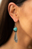 Going-Green Goddess - Blue Earrings - Paparazzi Accessories Earrings Bedazzle Me Pretty Mobile Fashion Boutique