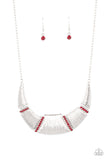 Going Through Phases - Red Necklace - Paparazzi Accessories Necklace Bedazzle Me Pretty Mobile Fashion Boutique
