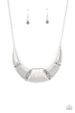 Going Through Phases - Silver Necklace - Paparazzi Accessories Necklace Bedazzle Me Pretty Mobile Fashion Boutique