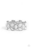 Gondola Groves - White Bracelet - Paparazzi Accessories Bracelet Bedazzle Me Pretty Mobile Fashion Boutique