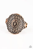 Good For The SOL - Copper Ring - Paparazzi Accessories Ring Bedazzle Me Pretty Mobile Fashion Boutique