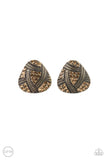 Gorgeously Galleria - Brass Clip-On Earrings - Paparazzi Accessories Clip-On Bedazzle Me Pretty Mobile Fashion Boutique