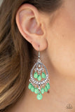 Gorgeously Genie - Green Earrings - Paparazzi Accessories Earrings Bedazzle Me Pretty Mobile Fashion Boutique