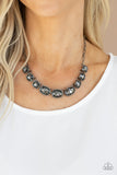 Gorgeously Glacial - Black Necklace - Paparazzi Accessories Necklace Bedazzle Me Pretty Mobile Fashion Boutique